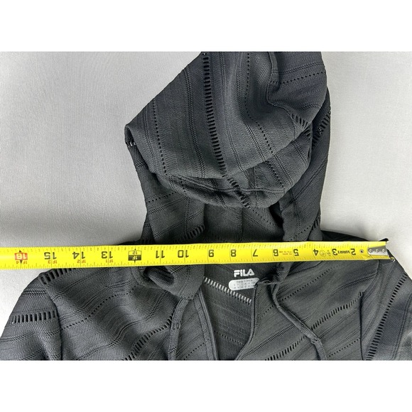 Fila Women's M Long Hooded Full Zip Jacket Black Beach Cover Up NEW With Tags - Picture 7 of 11